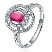 ijane简珠宝红宝石钻指戒指豪华女款指环媚心