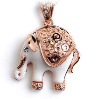 艾瑞卡  泰国复古宫廷大象项链 奢华vivi杂志款 富贵象 浪漫礼物 象牙白