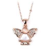 艾瑞卡  天使贝壳项链 镶钻锁骨链 情人礼物