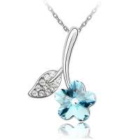 艾瑞卡  梅花水晶项链 奥地利水晶花朵锁骨链 如花似玉 樱花 海蓝