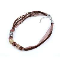 艾瑞卡  圈圈相恋项链 缎带油绳情侣链 民族风 情人礼物