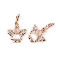 艾瑞卡  天使耳环 可爱镶钻 韩版贝壳耳饰