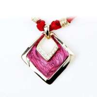 艾瑞卡  方块滴釉项链 波西米亚风 民族风  咖啡色