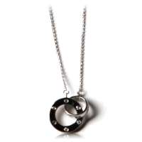 金陵十二钗 925纯银时尚个性双环相扣项链hmgn0042