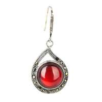 金陵十二钗 复古红玛瑙女士耳坠hqhe0042
