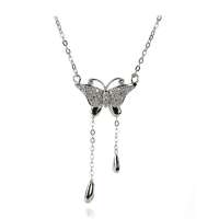 金陵十二钗 纯银流光蝴蝶可爱女士项链hmgn0010