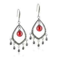 金陵十二钗 复古民族风镶红玛瑙耳坠hqhe0044