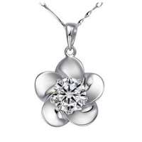 艾瑞卡银饰925纯银项链 韩版梅花八心八箭吊坠 锁骨链