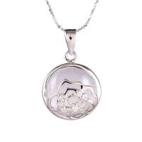 艾瑞卡银饰 925纯银镀18K金项链 猫眼石玫瑰