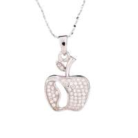 艾瑞卡银饰 925纯银项链 苹果水晶吊坠 平安夜礼物