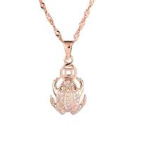 艾瑞卡银饰 情侣925纯银镀18K金项链 招财进