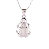 艾瑞卡银饰 情侣925纯银镀18K金项链 招财进