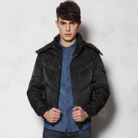 SPORTICA斯波帝卡奢华真毛边百搭保暖羽绒服黑色11191795(XL)