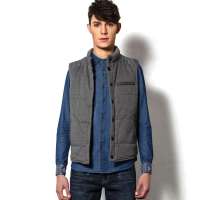 SPORTICA斯波帝卡个性拼接棉马夹黑麻灰192938(XL)