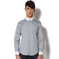 SPORTICA斯波帝卡男士纯色昆虫绣图长袖衬衫11152390灰色(M)