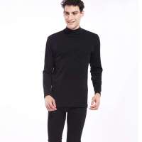 相思鸟中高领纯棉秋衣秋裤套装黑色(185)3601