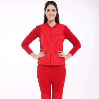 相思鸟羽绒型加绒加厚护膝防寒保暖套装大红(160)12746