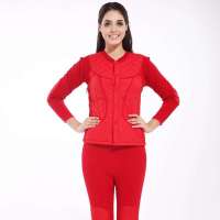 相思鸟羽绒型加绒加厚护膝防寒保暖套装大红(170)12746