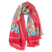 SKT时光年轮雪纺大方巾140YF3110-1紫色