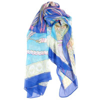 SKT自由奔放雪纺大方巾140YF3112-4蓝色