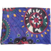 SKT浮生图腾油画大方巾90YF006-2兰色