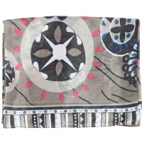 SKT浮生图腾油画大方巾90YF006-4灰色