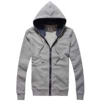 零号男撞色牛仔拼接动感连帽拉链卫衣BED00530303灰(L)