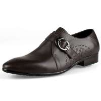 ZERO意大利零度高端经典正装男鞋优质牛皮男士皮鞋暗棕S92099(42)