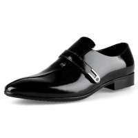 ZERO意大利零度高端男士正装鞋优质牛皮套脚尖头鞋黑色S92097(41)