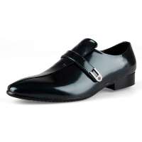 ZERO意大利零度高端男士正装鞋优质牛皮套脚尖头鞋宝蓝S92097(40)