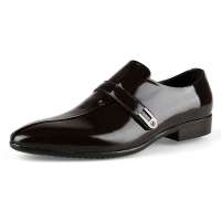 ZERO意大利零度高端男士正装鞋优质牛皮套脚尖头鞋暗棕S92097(41)