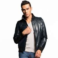 SPORTICA斯波帝卡时尚酷劲机车男人PU皮11182157 丈青色(XXL)