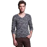 SPORTICA斯波帝卡潮商务系列野性豹纹V领针织衫11161922 豹纹（M）