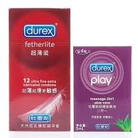 杜蕾斯超薄12只*1盒赠杜蕾斯舒缓按摩油试用装1片