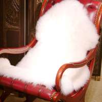 奥林百逸雅1P超精品羔羊毛皮形沙发垫象牙白
