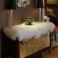 奥林百逸雅1.5P超精品羔羊毛皮形沙发垫象牙白