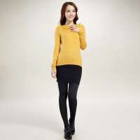 唐狮 女花边领素色毛衫61242104340930904(桔黄M)