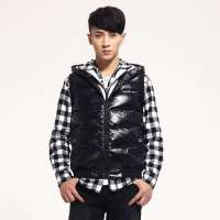 唐狮 男针织连帽羽绒背心11141111330190106(黑色XL)