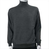 海尔曼斯男士两翻领长袖羊毛衫Y184B23烟灰L