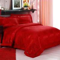维科婚庆喜气提花四件套合锦之喜红1.8米床KV8T4-TN39