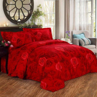 维科高档婚庆印花四件套喜爱恋满屋红1.8米床KV8T4-4TX01