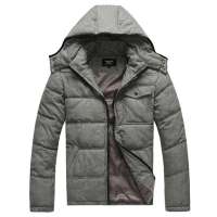 LESMART莱斯玛特男士棉服仿呢连帽男款防风棉衣MDME10237(灰色/L)