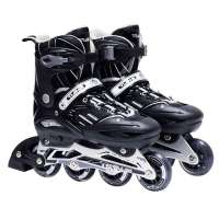 天鹅/SOFT铆钉铝架锁码式可调轮滑鞋TE-771A黑色M(35-38)