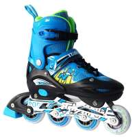 天鹅/SOFT铆钉铝架按钮式可调轮滑鞋TE-771C(前闪)蓝色S(31-34)