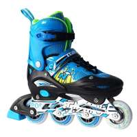 天鹅/SOFT铆钉铝架按钮式可调轮滑鞋TE-771C(前闪)蓝色M(35-38)