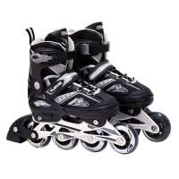 天鹅/SOFT缝头铝架按钮式可调轮滑鞋TE-781B黑色L(39-42)偏大一码