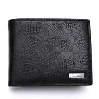 CROCODILE(鳄鱼恤)牛皮压花带活页男士短款钱包B42612307AA