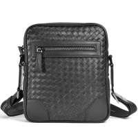 CROCODILE(鳄鱼恤)绫格笑脸 牛皮时尚 单肩斜跨男包11212002-01黑色