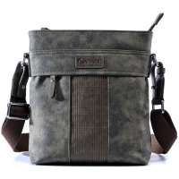 CROCODILE（鳄鱼恤）渐变色牛仔布休闲商务单肩斜跨男包11222009灰色