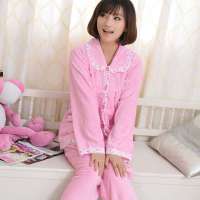 金丰田女士秋冬珊瑚绒家居服套装粉色(XL)1790
